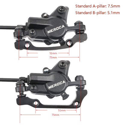 Meroca M800 จักรยานเบรคจักรยานเสือภูเขาสากลทวิภาคีเบรคความดันน้ำมันดิสก์เบรกสไตล์:, 1 Pair Oil Brakes, 1 Pair Oil Brakes + 1 Pair Disc Brakes, Right Front 800mm, Left Back 1400mm, Right Front 800mm + Disc Brake, Left Back 1400mm + Disc Brake