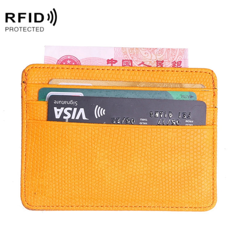 2 PCS KT1002 RFID Function Lizard Pattern Bank Card Holder PU Business Card Case