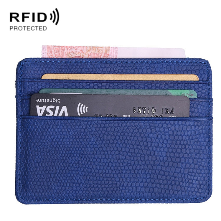2 PCS KT1002 RFID Function Lizard Pattern Bank Card Holder PU Business Card Case
