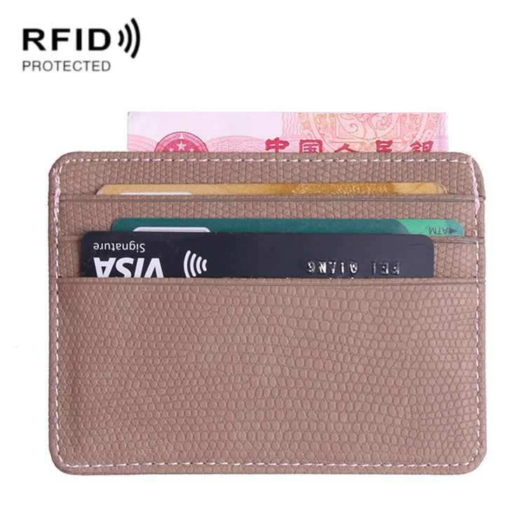 2 PCS KT1002 RFID Function Lizard Pattern Bank Card Holder PU Business Card Case