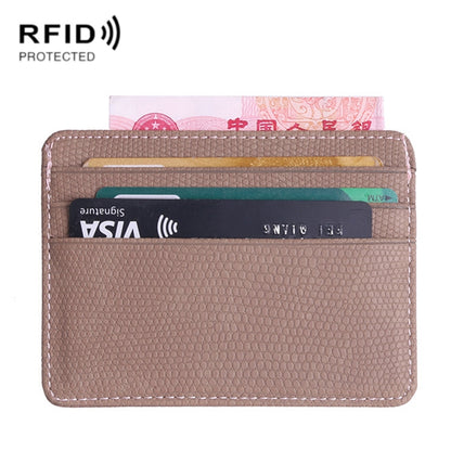 2 PCS KT1002 RFID Function Lizard Pattern Bank Card Holder PU Business Card Case