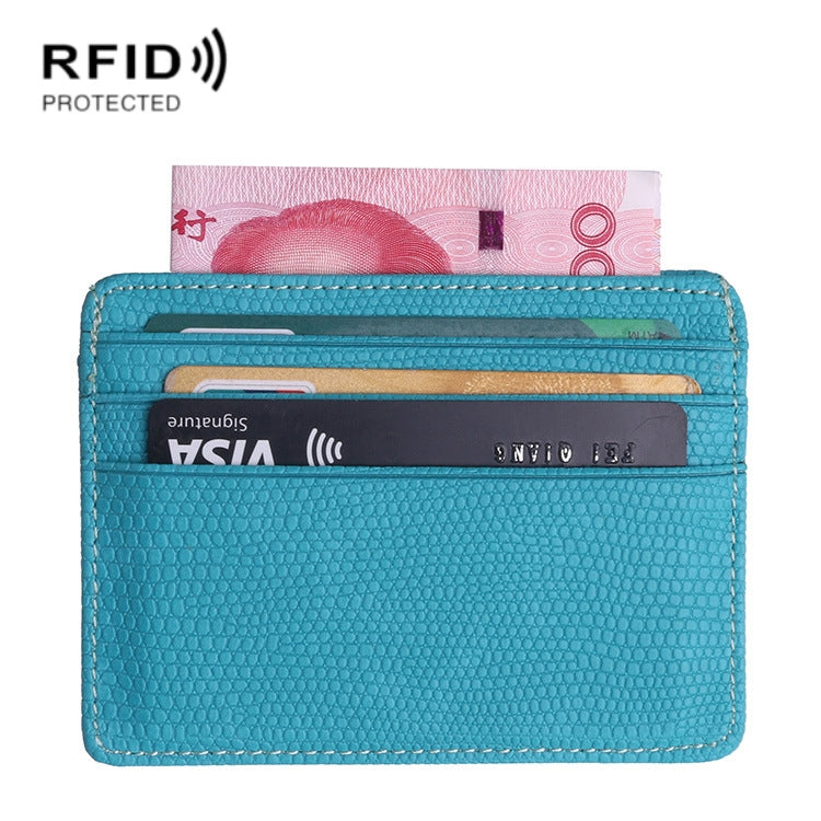 2 PCS KT1002 RFID Function Lizard Pattern Bank Card Holder PU Business Card Case