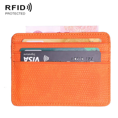 2 PCS KT1002 RFID Function Lizard Pattern Bank Card Holder PU Business Card Case