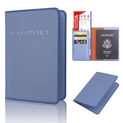 2 PCS MS101 Frosted PU Multi-Card Passport Holder Travel Abroad Passport Card Holder, Blue, Khaki, Pink, Sky Blue, Dirty Yellow, Big Red
