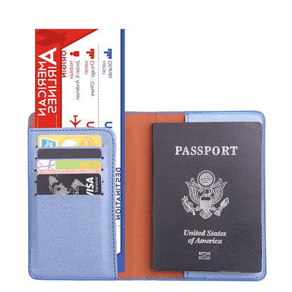 2 PCS MS101 Frosted PU Multi-Card Passport Holder Travel Abroad Passport Card Holder, Blue, Khaki, Pink, Sky Blue, Dirty Yellow, Big Red