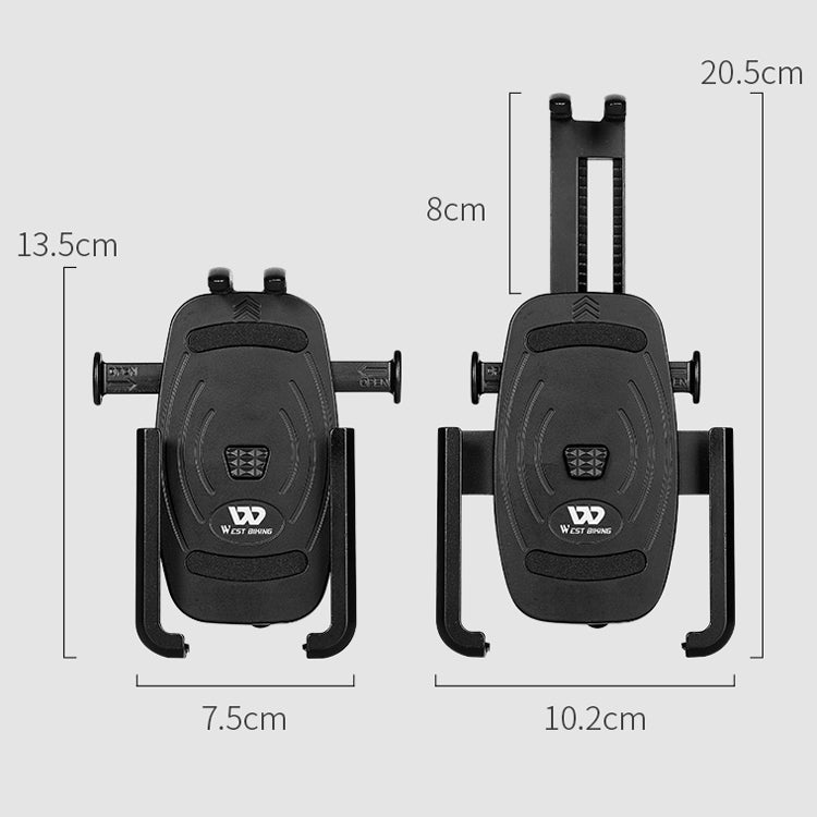 WEST BIKING จักรยานที่วางโทรศัพท์มือถืออลูมิเนียม 360 หมุนได้จักรยานไฟฟ้าสกูตเตอร์ขาตั้งโทรศัพท์รถจักรยานยนต์สไตล์:, Handlebar Style
