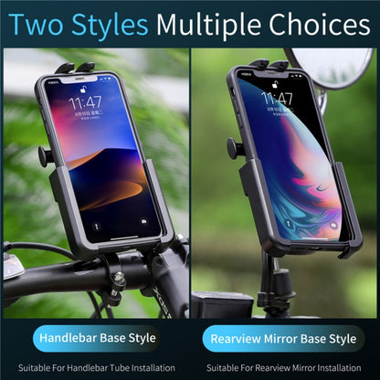 WEST BIKING จักรยานที่วางโทรศัพท์มือถืออลูมิเนียม 360 หมุนได้จักรยานไฟฟ้าสกูตเตอร์ขาตั้งโทรศัพท์รถจักรยานยนต์สไตล์:, Handlebar Style