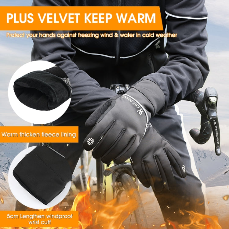 WEST BIKING YP0211220 ถุงมือสกีขนแกะอุ่นฤดูหนาวถุงมือขี่ซิลิโคนกันลื่น, M, L, XL