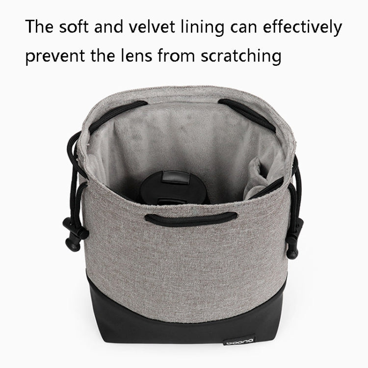Baona กระเป๋ากล้องกันน้ำ Micro SLR ฝาครอบป้องกัน Drawstring Pouch Bag, Small Gray, Medium Gray, Large Gray