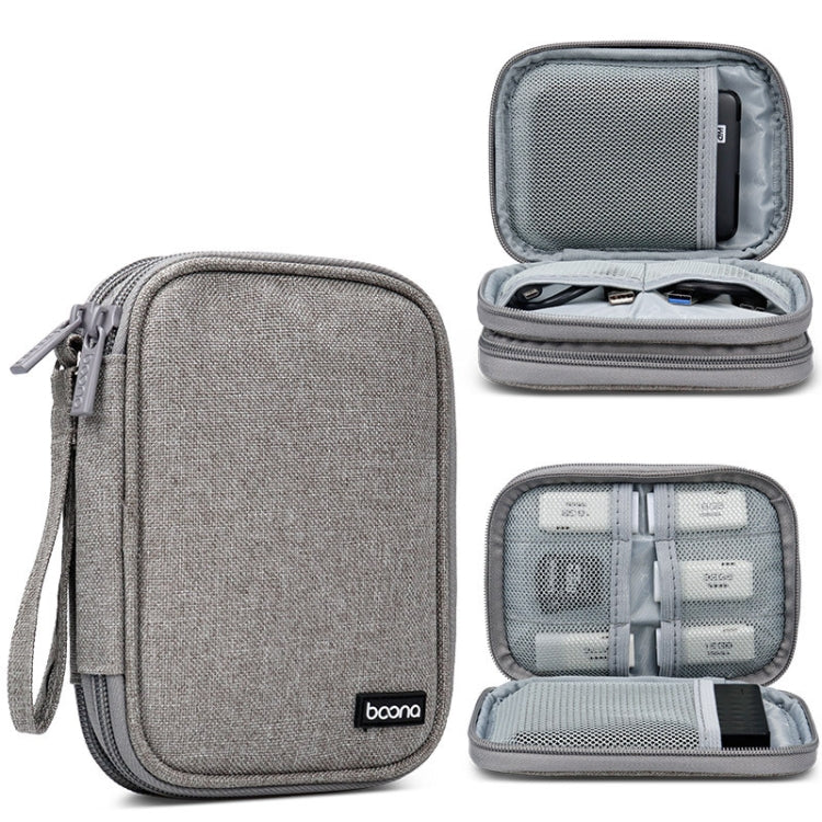 Baona BN-C003 ฝาครอบป้องกันฮาร์ดดิสก์แบบพกพากระเป๋าใส่ฮาร์ดดิสก์แบบพกพา, Double-layer (Gray), Double-layer (Black), Single-layer (Gray), Single-layer (Black)