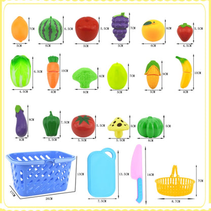 แกล้งเล่นของเล่นอาหารพลาสติกตัดผักผลไม้สำหรับเด็ก สีสุ่มและสไตล์, 23 PCS / Set, 18 PCS / Set, 15 PCS / Set, 12 PCS / Set, 8 PCS / Set