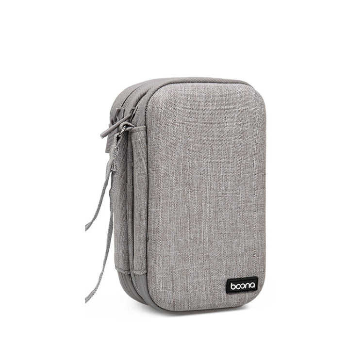 Baona BN-F027 กระเป๋าเก็บฮาร์ดดิสก์แบบพกพาสองชั้น EVA ฝาครอบป้องกันฮาร์ดดิสก์เปลือกแข็ง, Gray, Black