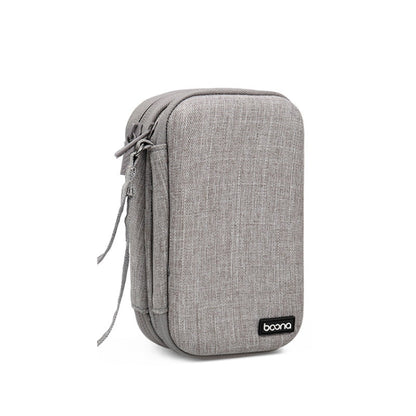 Baona BN-F027 กระเป๋าเก็บฮาร์ดดิสก์แบบพกพาสองชั้น EVA ฝาครอบป้องกันฮาร์ดดิสก์เปลือกแข็ง, Gray, Black
