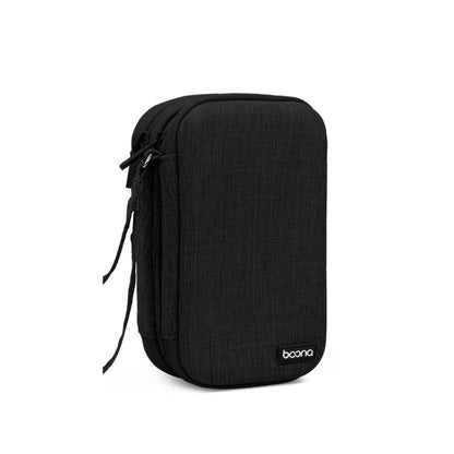 Baona BN-F027 กระเป๋าเก็บฮาร์ดดิสก์แบบพกพาสองชั้น EVA ฝาครอบป้องกันฮาร์ดดิสก์เปลือกแข็ง, Gray, Black