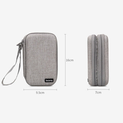 Baona BN-F027 กระเป๋าเก็บฮาร์ดดิสก์แบบพกพาสองชั้น EVA ฝาครอบป้องกันฮาร์ดดิสก์เปลือกแข็ง, Gray, Black