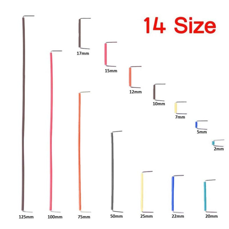 ความยาว 14 สายจัมเปอร์ U รูปร่างชุดลวดจัมเปอร์เขียงหั่นขนมแบบไม่มีบัดกรี, 840 PCS, 560 PCS, 140 PCS