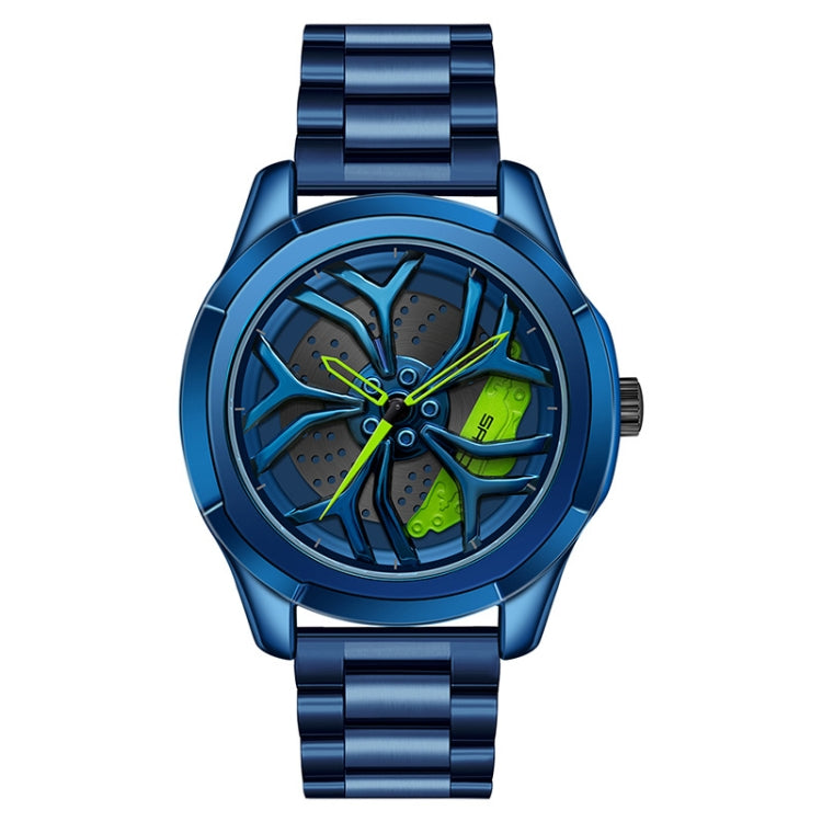 SANDA P1065 Wheel Series นาฬิกาควอทซ์สายเหล็กแบบสบาย ๆ สำหรับผู้ชาย, For Men Blue Red, For Men Black Red, For Men Silver Red, For Men Blue Green, For Men Black Green, For Men Silver Green