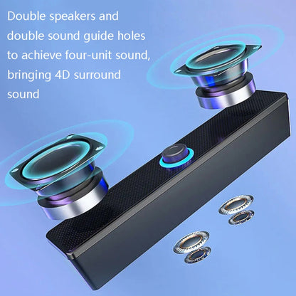 LeerFel Long Computer Wired Speaker Heavy Wellness Computer มัลติมีเดียออดิโอ, 350TS (with Blueteeth), 350T (without Bluetooth)