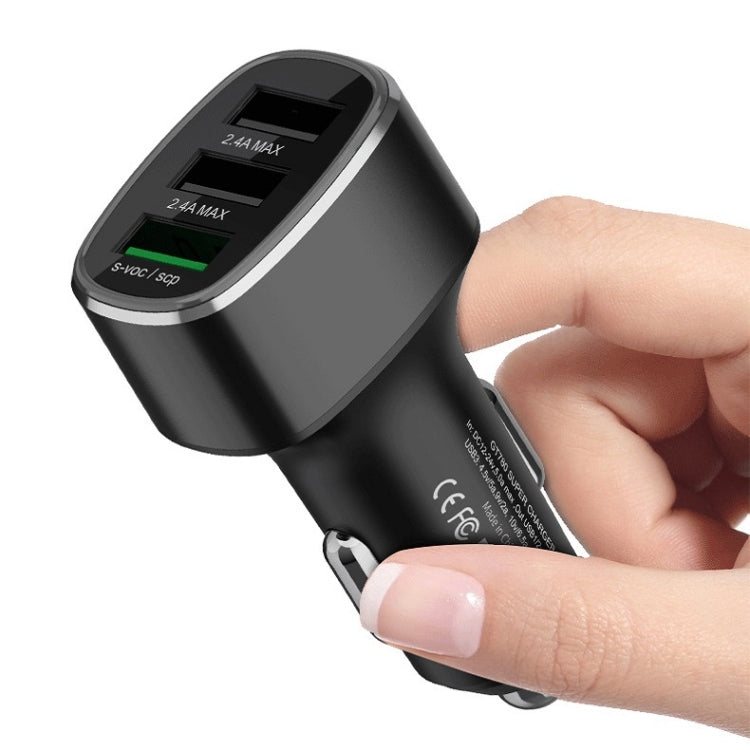 พอร์ต USB สามพอร์ตรถชาร์จเร็วสำหรับ Huawei/สำหรับ OPPO/VIVO/OnePlus และการชาร์จแฟลชอื่น ๆ, GT680 Black, GT680 Gray, GT780 Black, GT780 Gray