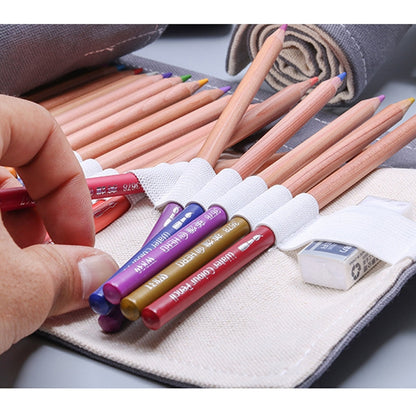 กระเป๋าใส่ปากกา Canvula สีเทาแฮนด์เมดความจุขนาดใหญ่ Roller Pen กระเป๋าสี Lead Sketch สเตชันเนอรีกระเป๋า, 12 Holes, 24 Holes, 36  Holes, 48  Holes, 72  Holes