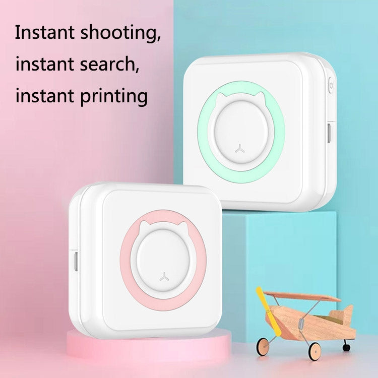 เครื่องพิมพ์ Pocket Mini สะดวก นักเรียนผิดคำถาม เครื่องพิมพ์บันทึกข้อมูลภาพถ่ายโทรศัพท์มือถือ Bluetooth ความร้อน, Blue, Pink