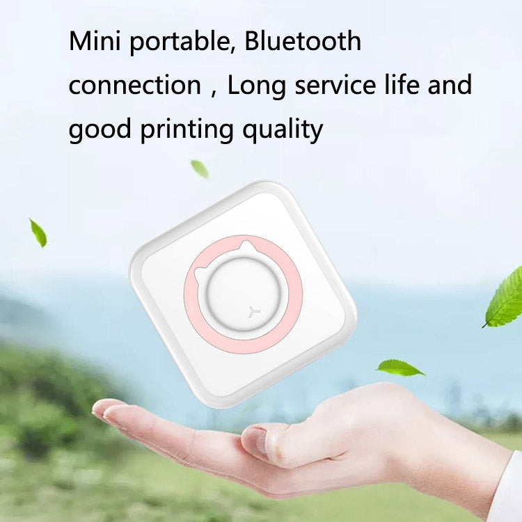 เครื่องพิมพ์ Pocket Mini สะดวก นักเรียนผิดคำถาม เครื่องพิมพ์บันทึกข้อมูลภาพถ่ายโทรศัพท์มือถือ Bluetooth ความร้อน, Blue, Pink