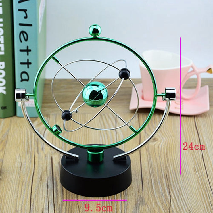 H004 Earth Permanent Meter Universe Galaxy กลไก Rock Magnetic Electric Rotating Ornament, สีเงิน, สีเขียว
