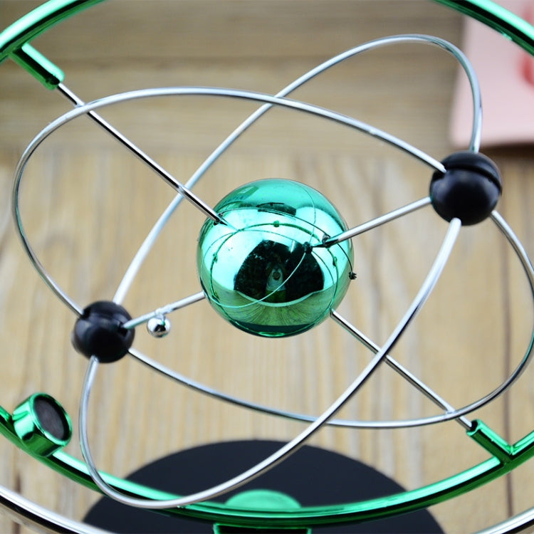 H004 Earth Permanent Meter Universe Galaxy กลไก Rock Magnetic Electric Rotating Ornament, สีเงิน, สีเขียว