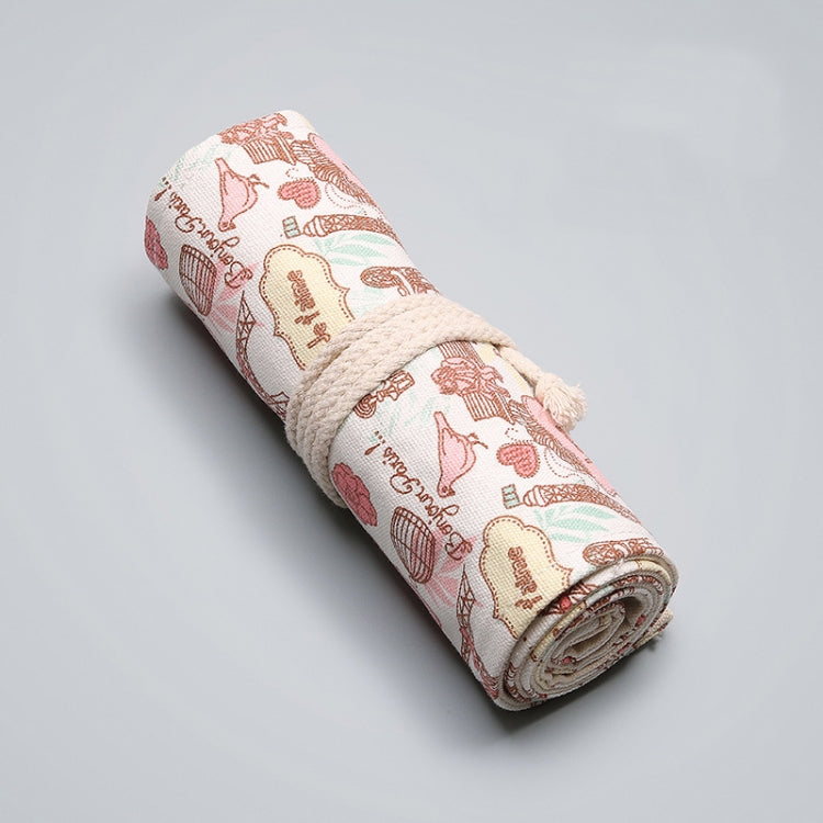 Tower Canvas Handmade Pen Curtain Roll Pen Bag Sketch Color Pencil Bag, 12 Holes, 24 Holes, 36  Holes, 48  Holes, 72 Holes