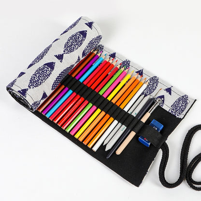 Saury มือผ้าใบปากกาม่านสีนำลูกกลิ้งปากกากระเป๋าเก็บเครื่องเขียนกล่อง, 12 Holes, 24 Holes, 36  Holes, 48  Holes