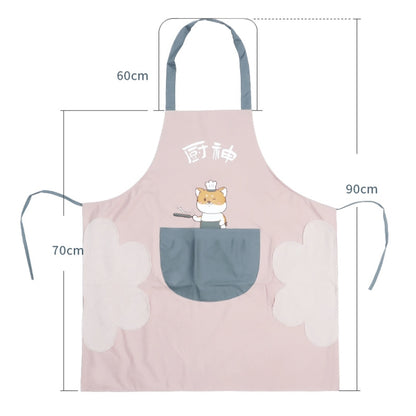 2 PCS Home Kitchen ผ้ากันเปื้อนกันน้ำและกันน้ำมันผ้ากันเปื้อนทำอาหารน่ารัก, Foodie Light Pink (Ordinary)
