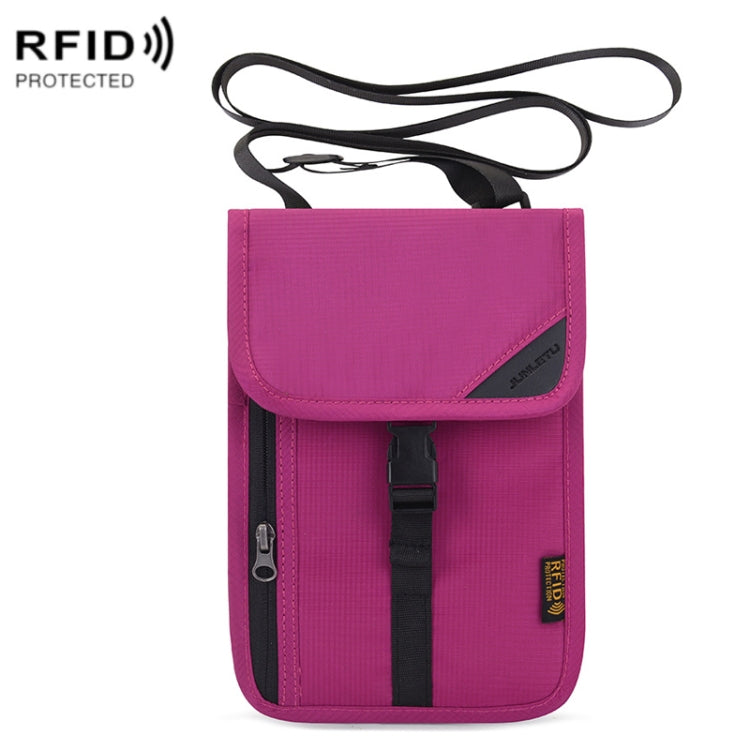 1062 กระเป๋าใส่หนังสือเดินทางเดินทาง RFID ที่ใส่เอกสารมัลติฟังก์ชั่นแขวนคอเคสป้องกันตั๋ว, 1062 Blue, 1062 Purple, 1062 Black, 1062 Light Grey, 1062 Gray, 1062 Rose Red