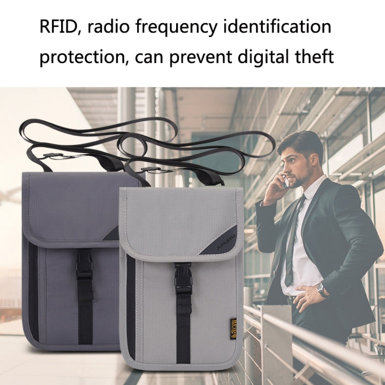 1062 กระเป๋าใส่หนังสือเดินทางเดินทาง RFID ที่ใส่เอกสารมัลติฟังก์ชั่นแขวนคอเคสป้องกันตั๋ว, 1062 Blue, 1062 Purple, 1062 Black, 1062 Light Grey, 1062 Gray, 1062 Rose Red