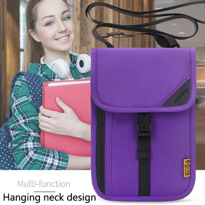 1062 กระเป๋าใส่หนังสือเดินทางเดินทาง RFID ที่ใส่เอกสารมัลติฟังก์ชั่นแขวนคอเคสป้องกันตั๋ว, 1062 Blue, 1062 Purple, 1062 Black, 1062 Light Grey, 1062 Gray, 1062 Rose Red