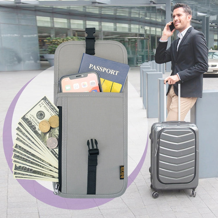 1062 กระเป๋าใส่หนังสือเดินทางเดินทาง RFID ที่ใส่เอกสารมัลติฟังก์ชั่นแขวนคอเคสป้องกันตั๋ว, 1062 Blue, 1062 Purple, 1062 Black, 1062 Light Grey, 1062 Gray, 1062 Rose Red