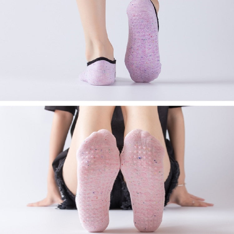 ถุงเท้าโยคะบัลเล่ต์ผ้าฝ้ายเปลือยพร้อมสายรัด, One Size