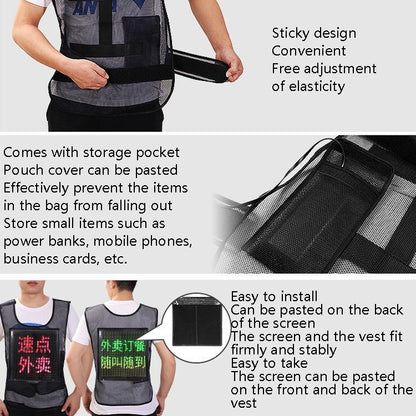 ys-kl20 หน้าจอโฆษณามือถือกลางแจ้ง เสื้อกั๊กจอแสดงผล LED ที่สวมใส่ได้แบบยืดหยุ่นกันน้ำ