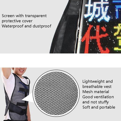 ys-kl20 หน้าจอโฆษณามือถือกลางแจ้ง เสื้อกั๊กจอแสดงผล LED ที่สวมใส่ได้แบบยืดหยุ่นกันน้ำ