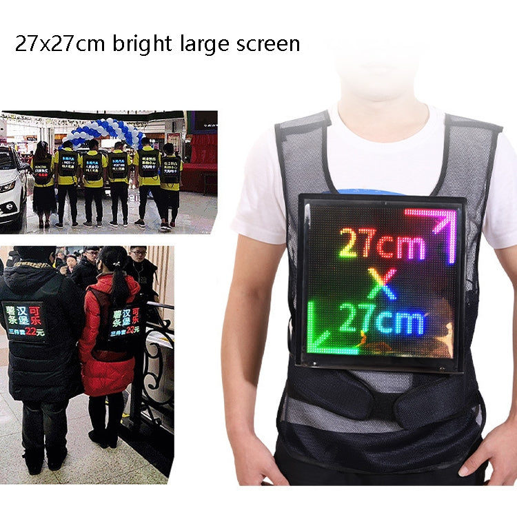ys-kl20 หน้าจอโฆษณามือถือกลางแจ้ง เสื้อกั๊กจอแสดงผล LED ที่สวมใส่ได้แบบยืดหยุ่นกันน้ำ