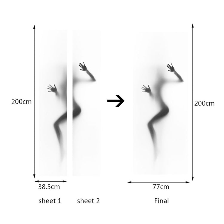 2 ชิ้น/เซ็ต Silhouette ประตู Art Decor บ้านสร้างสรรค์ DIY 3D ประตูสติกเกอร์รูปแบบสำหรับผนังห้องตกแต่งประตูบ้านตกแต่ง, 3D Door Sticker
