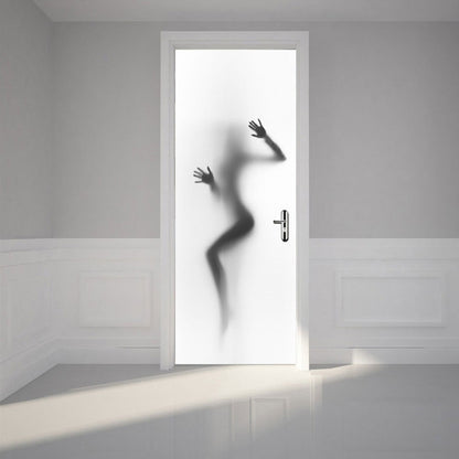 2 ชิ้น/เซ็ต Silhouette ประตู Art Decor บ้านสร้างสรรค์ DIY 3D ประตูสติกเกอร์รูปแบบสำหรับผนังห้องตกแต่งประตูบ้านตกแต่ง, 3D Door Sticker