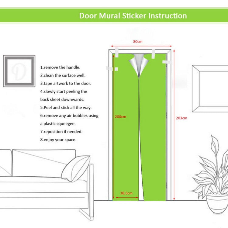 2 ชิ้น/เซ็ต Silhouette ประตู Art Decor บ้านสร้างสรรค์ DIY 3D ประตูสติกเกอร์รูปแบบสำหรับผนังห้องตกแต่งประตูบ้านตกแต่ง, 3D Door Sticker