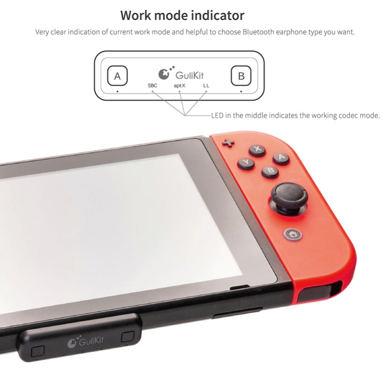 Gulikit Bluetooth Wireless Audio Adapter สำหรับ Nintendo Switch รุ่น:, NS07 Red, NS07 Blue, NS07 Black, NS07 PRO Black, NS07 PRO Ice Blue