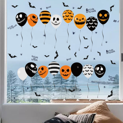 3 PCS Halloween Horror Glass ตกแต่งสติกเกอร์บอลลูนสติกเกอร์ไฟฟ้าสถิต, Balloon Electrostatic Sticker