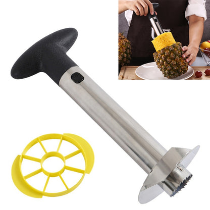 2 ชิ้นสแตนเลสสับปะรดปอกเครื่องตัดผลไม้ตัดครัวเครื่องมือ, Pineapple Corer Slicer (Black handle), Pineapple Corer Slicer (Yellow handle)