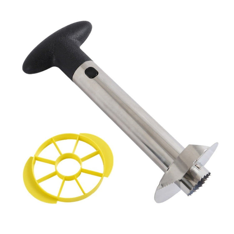 2 ชิ้นสแตนเลสสับปะรดปอกเครื่องตัดผลไม้ตัดครัวเครื่องมือ, Pineapple Corer Slicer (Black handle), Pineapple Corer Slicer (Yellow handle)