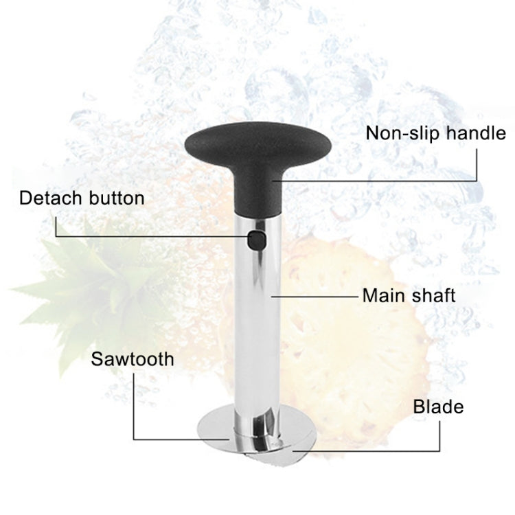 2 ชิ้นสแตนเลสสับปะรดปอกเครื่องตัดผลไม้ตัดครัวเครื่องมือ, Pineapple Corer Slicer (Black handle), Pineapple Corer Slicer (Yellow handle)