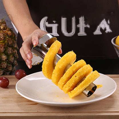 2 ชิ้นสแตนเลสสับปะรดปอกเครื่องตัดผลไม้ตัดครัวเครื่องมือ, Pineapple Corer Slicer (Black handle), Pineapple Corer Slicer (Yellow handle)