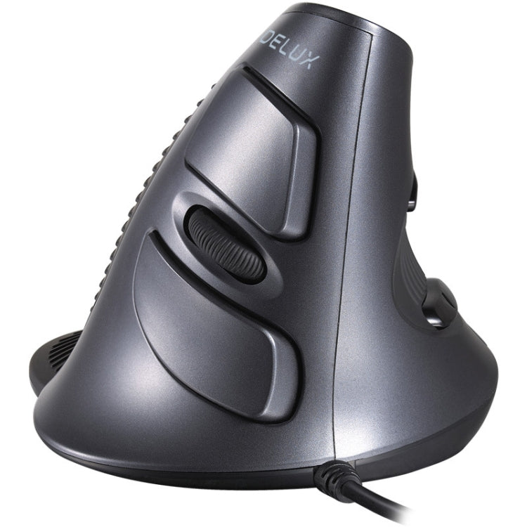 DELUX M618 6-Keys Vertical Handheld Mouse เมาส์แบบมีสายตามหลักสรีรศาสตร์, ความยาวสายเคเบิล: 1.5 ม., Wired