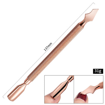 3 PCS Stainless Steel Rose Gold Double-Headed Steel Push Dead Skin Scissors Nail Set,Style:, 01 Big Head, D501